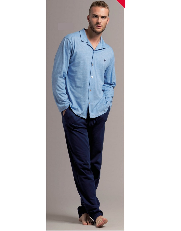 Bip Bip Pigiama Uomo 1441 Aperto M/L P/L con collo - immagine 2