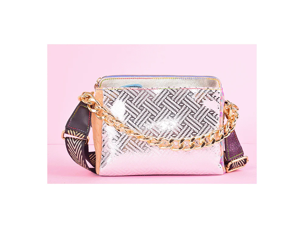 77 Sister - Borsa a mano in pelle patchwork - immagine 3