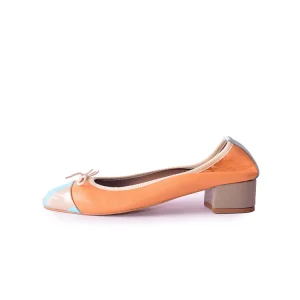 Talking in New York - Ballerina con tacco in pelle patchwork