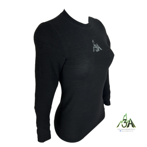 MAGLIA MERINOS 3A WOMAN manica lunga nera