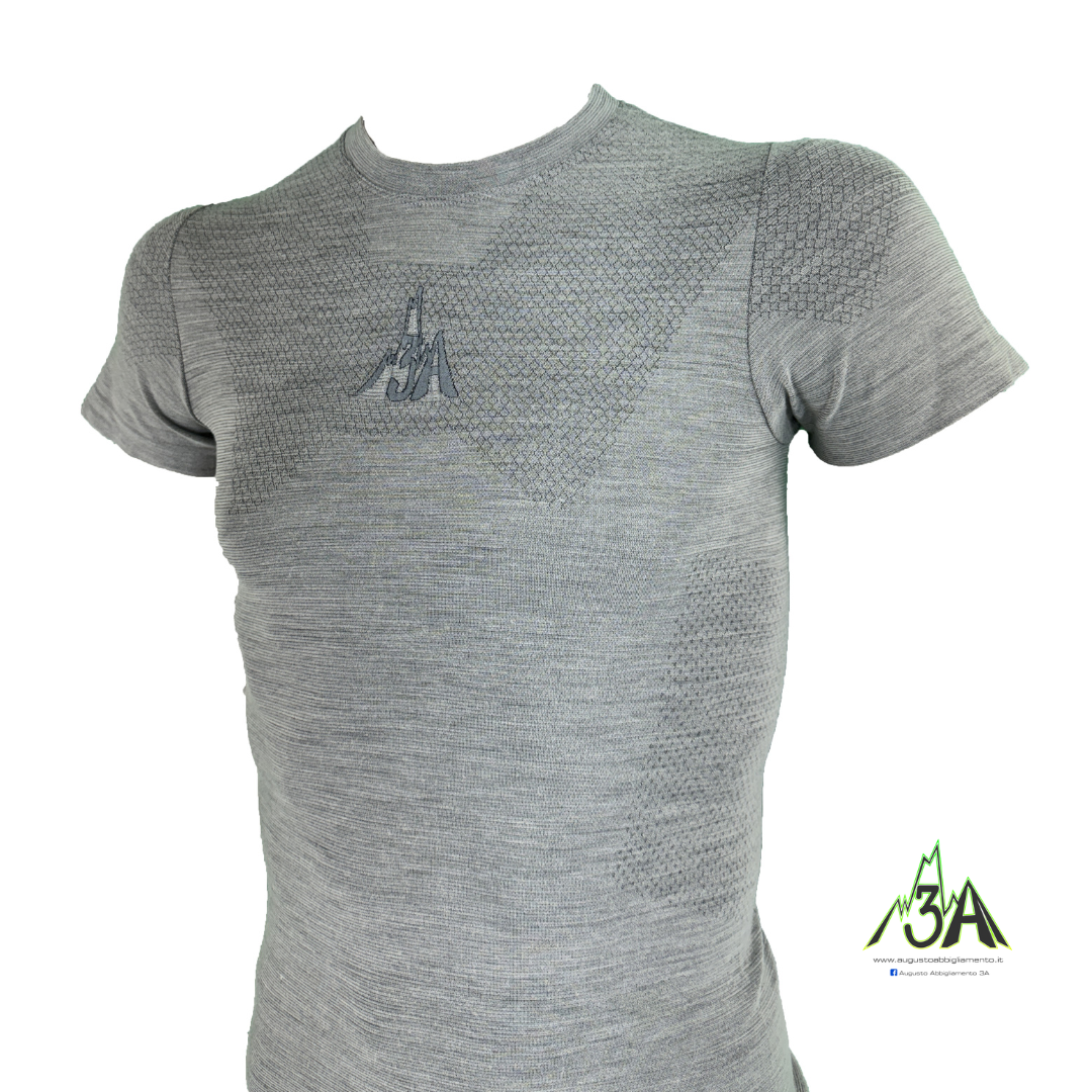 MAGLIA MERINOS 3A MAN manica corta grigia - immagine 4