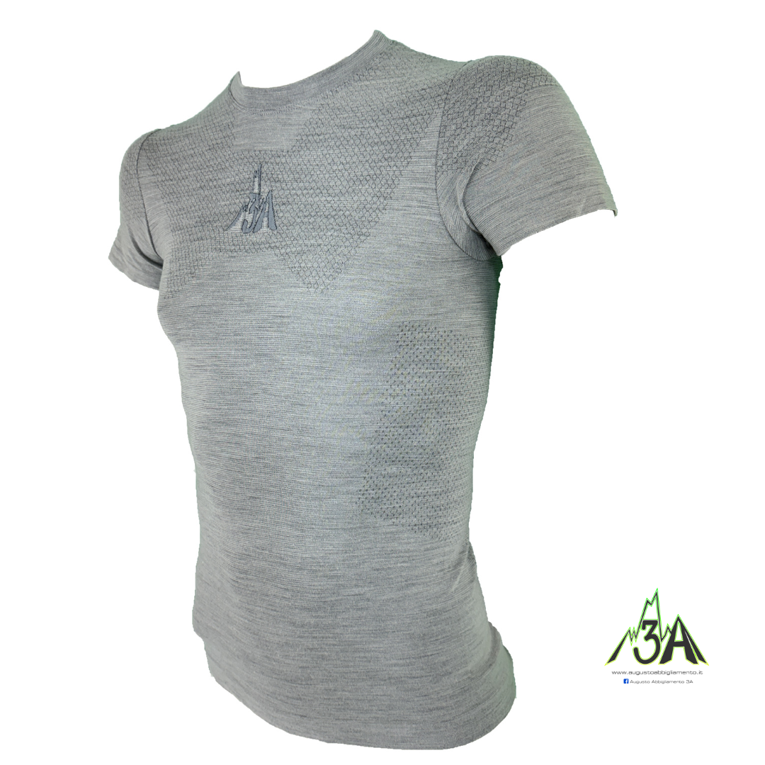 MAGLIA MERINOS 3A MAN manica corta grigia - immagine 3