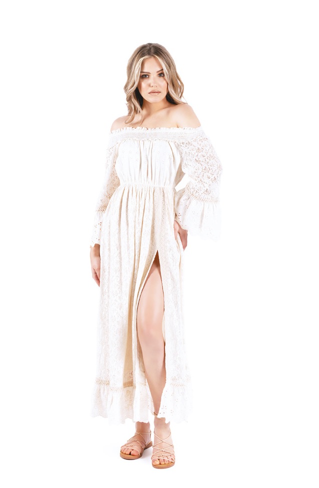 Panaji Abito foderato in pizzo e cotone sangallo 43205