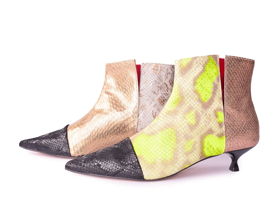 Work 500 miles - Stivaletto con tacco in pelle patchwork - immagine 3