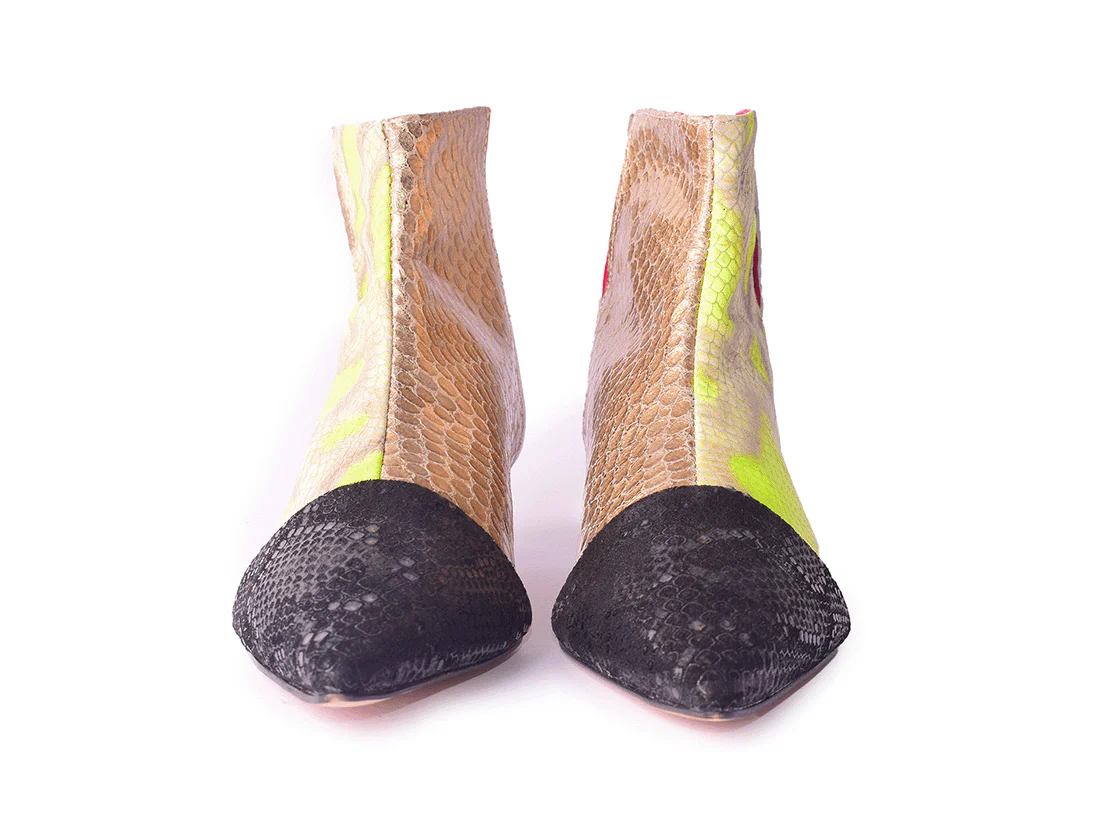 Work 500 miles - Stivaletto con tacco in pelle patchwork - immagine 5