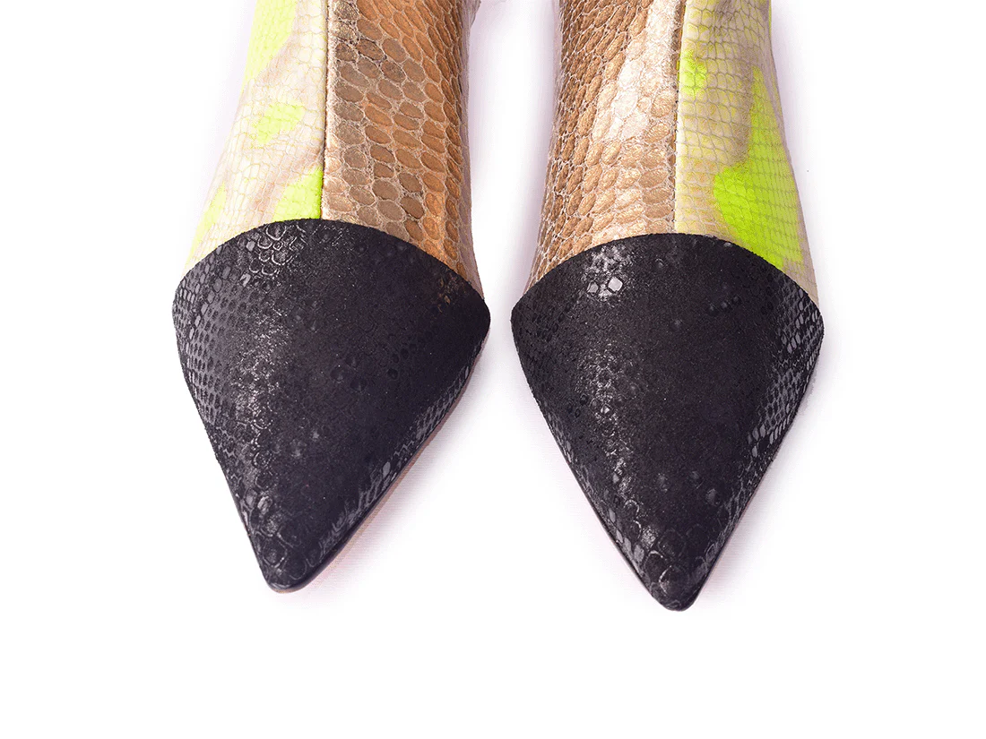 Work 500 miles - Stivaletto con tacco in pelle patchwork - immagine 6