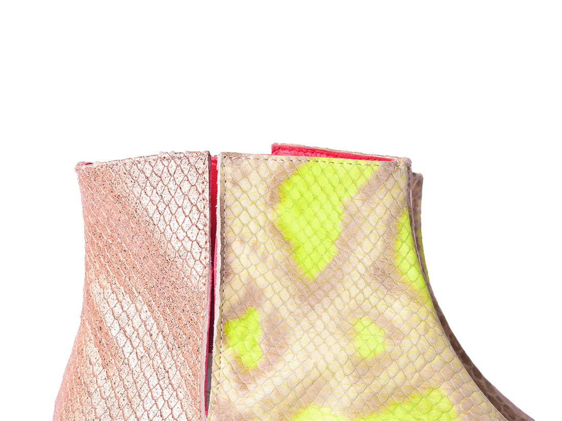 Work 500 miles - Stivaletto con tacco in pelle patchwork - immagine 9