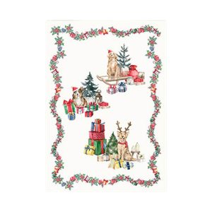 Strofinaccio stampata natalizia Biancheria Merry Christmas 24 STR4 Tessitura Randi