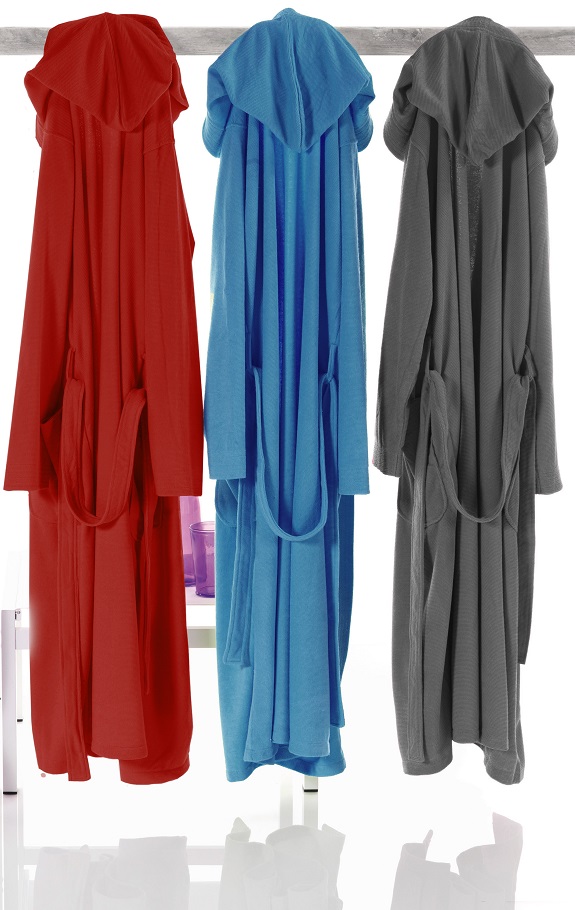 Casa Anversa Accappatoio Unisex Ego con cappuccio in microfibra con ciabatte - immagine 2