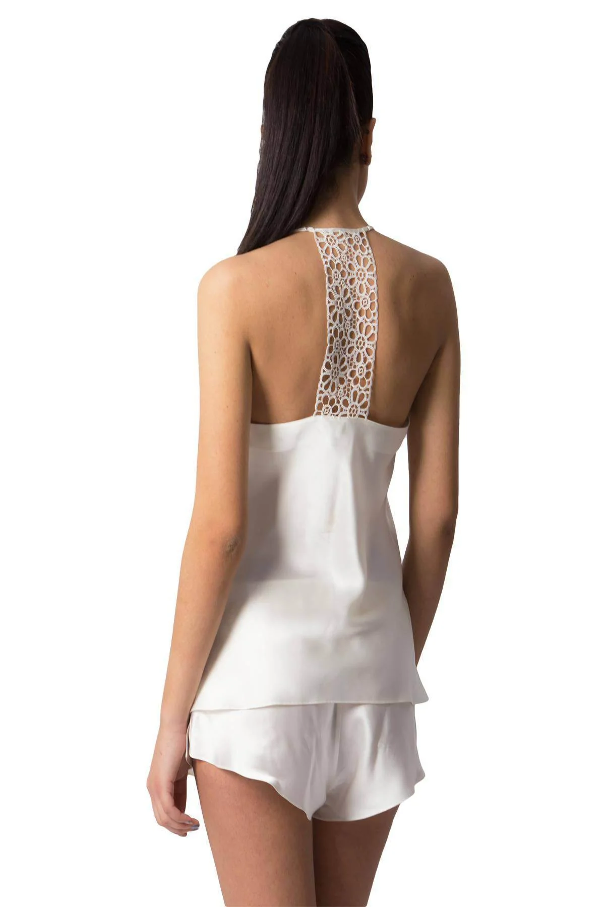 Baby Doll Top + Culotte Donna L6T1027 Avorio Luna di Seta - immagine 4