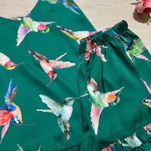 Baby Doll Top + Culotte Donna Peonia JLO verde Filo D Angelo