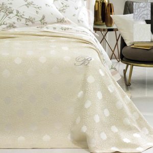 Blumarine Elsa copriletto matrimoniale  non trapuntato in jacquard con logo in cristalli