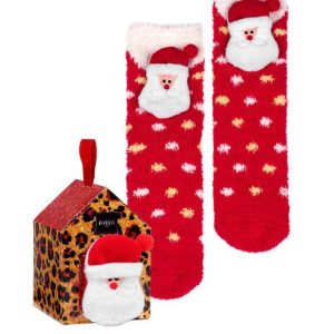 Calza antiscivolo natalizia corta Donna 30019 BABBO NATALE Emanuela Biffoli