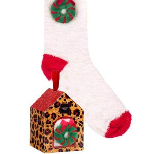 Calza antiscivolo natalizia corta Donna 30019 GHIRLANDA Emanuela Biffoli