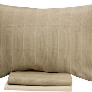 GABEL NATURAE COMPLETO LETTO MATRIMONIALE COMETA IN JACQUARD TINTO FILO DI COTONE  FEDERE CON BOTTONI.