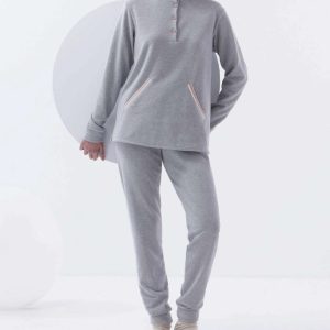 Amadine D3041 Pigiama donnaserafino con collo alto in punto milano m/l p/l