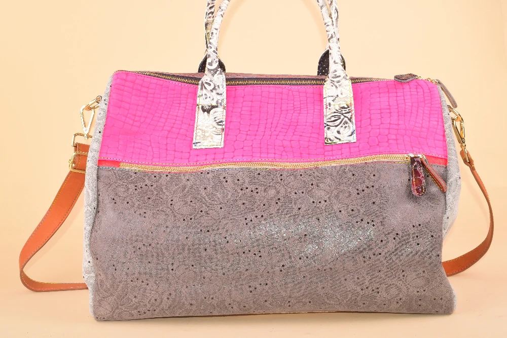 Digital Pause - Maxi Borsone in pelle patchwork - immagine 5