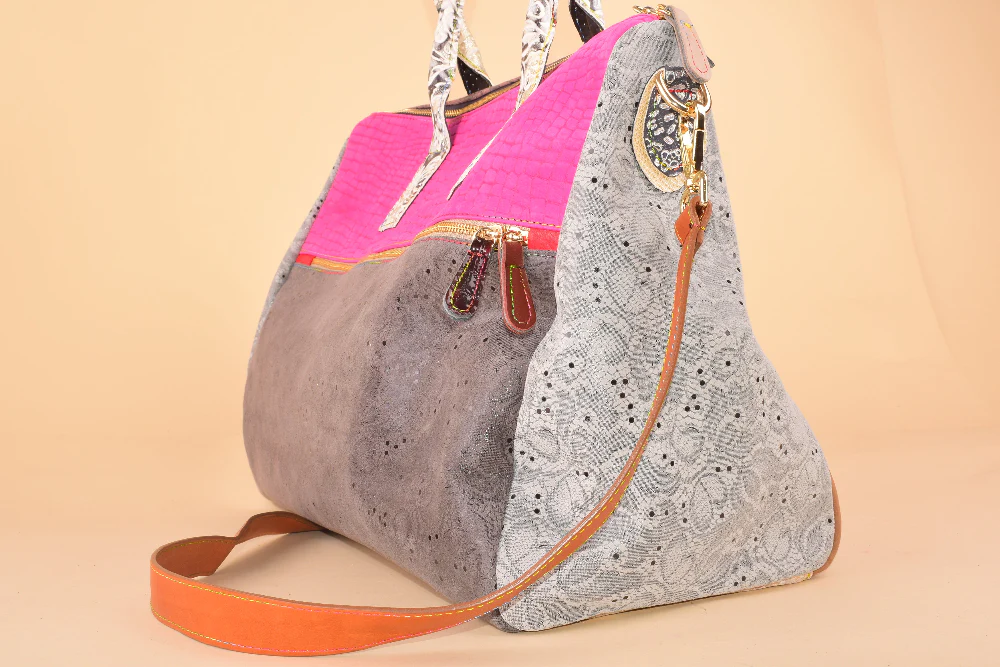 Digital Pause - Maxi Borsone in pelle patchwork - immagine 3