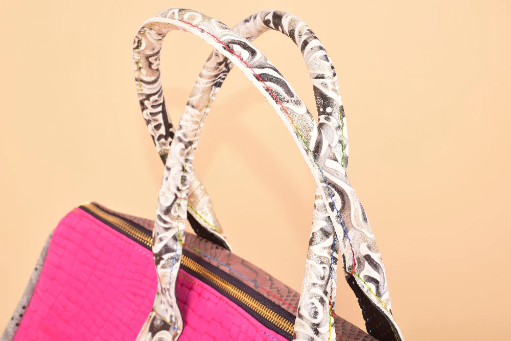 Digital Pause - Maxi Borsone in pelle patchwork - immagine 6