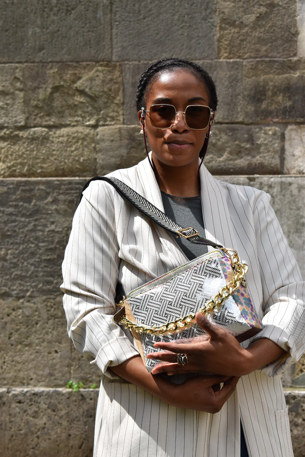 77 Sister - Borsa a mano in pelle patchwork - immagine 2