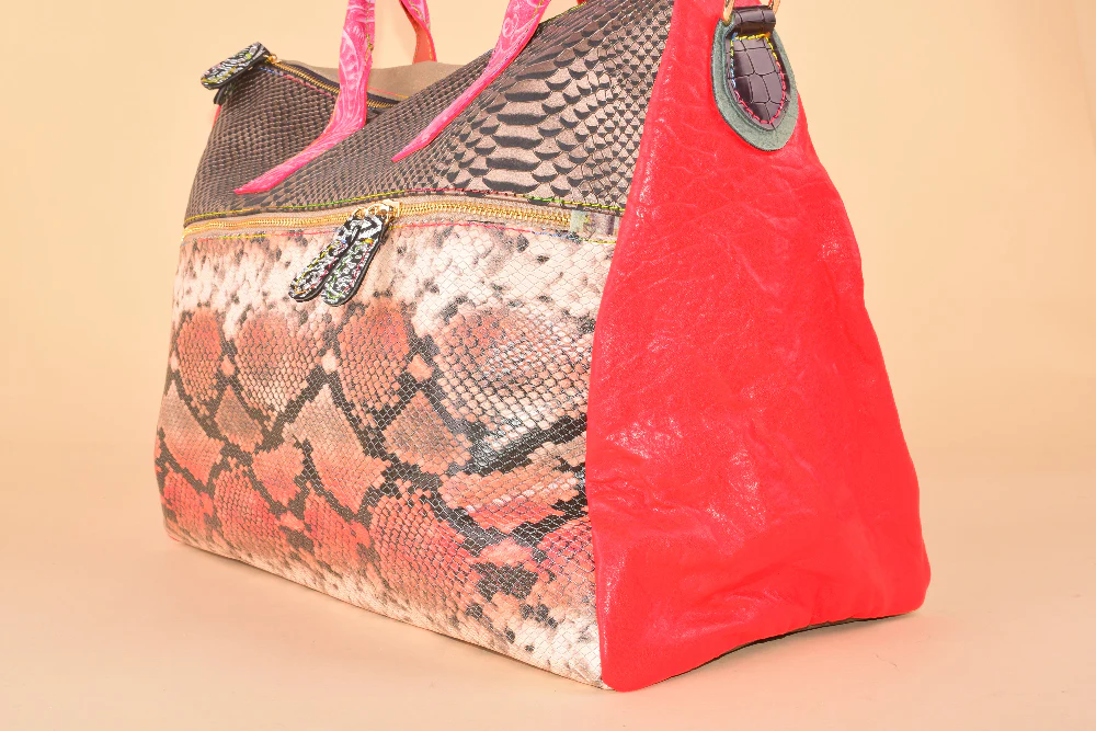 Digital Pause - Maxi Borsone in pelle patchwork - immagine 4