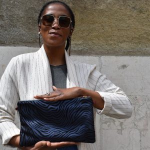 Joy XL - Maxi pochette in pelle patchwork