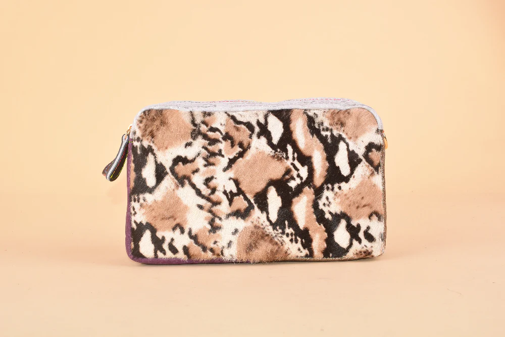 Mamma Mia Bag - Clutch in pelle patchwork con tracolla regolabile - immagine 3