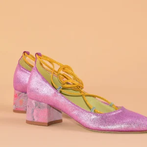 L'infiltrata Décolleté - Décolleté punta tonda in pelle patchwork