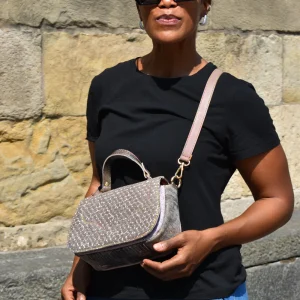 Minimal Clear - Borsa a mano in pelle patchwork