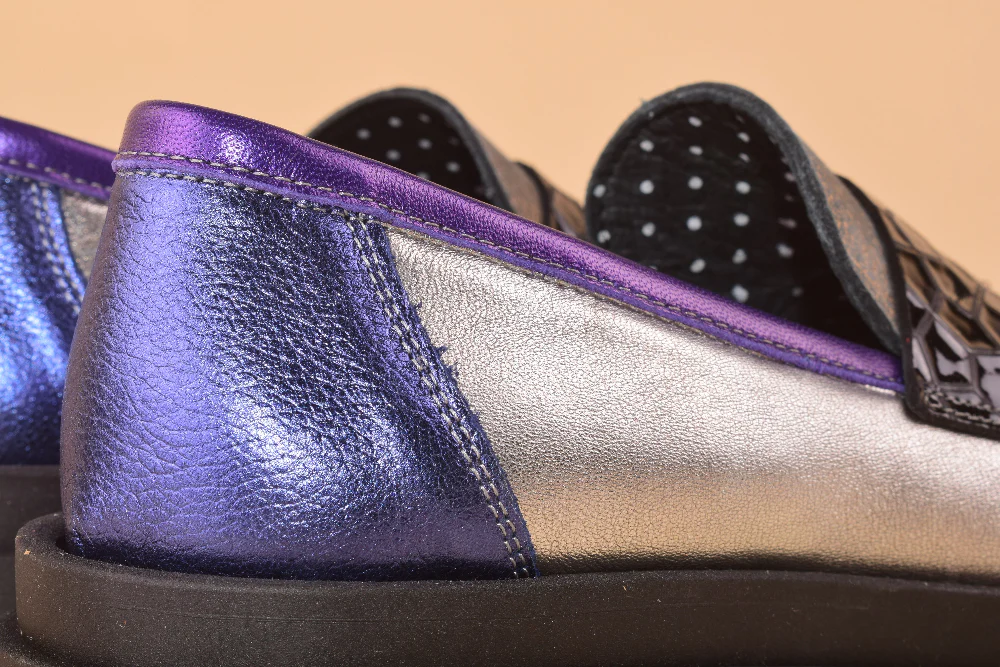 Pipe Line - Mocassino con carrarmato in pelle patchwork - immagine 5