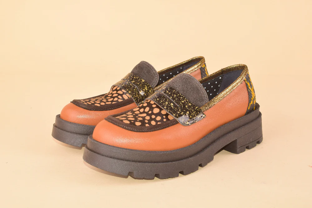 Pipe Line - Mocassino con carrarmato in pelle patchwork - immagine 7