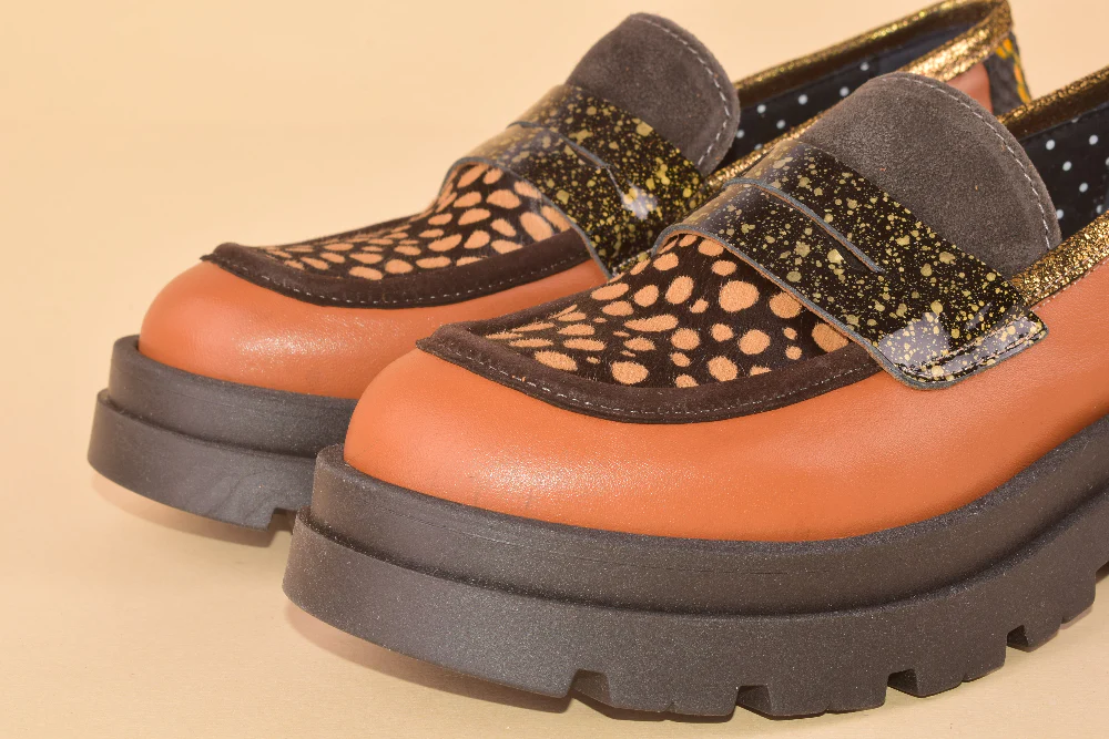 Pipe Line - Mocassino con carrarmato in pelle patchwork - immagine 8