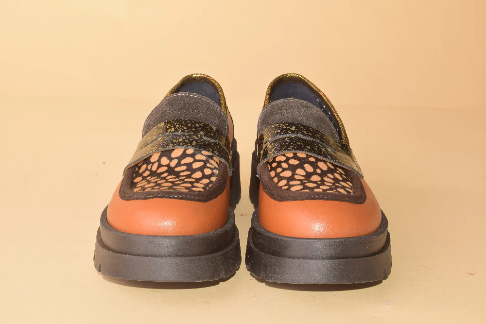 Pipe Line - Mocassino con carrarmato in pelle patchwork - immagine 9