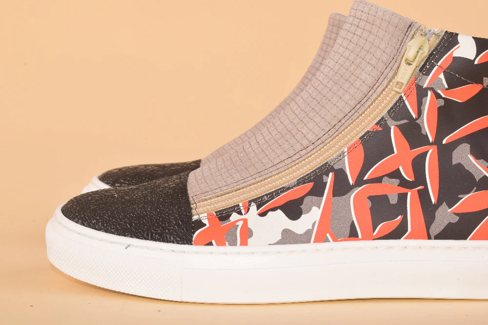 Scimmia Volante Terrabyte- Sneakers alta in pelle patchwork - immagine 5