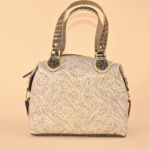 Pause for a sanity check - Borsa bauletto in pelle patchwork