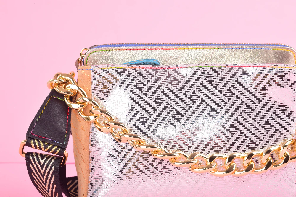 77 Sister - Borsa a mano in pelle patchwork - immagine 6