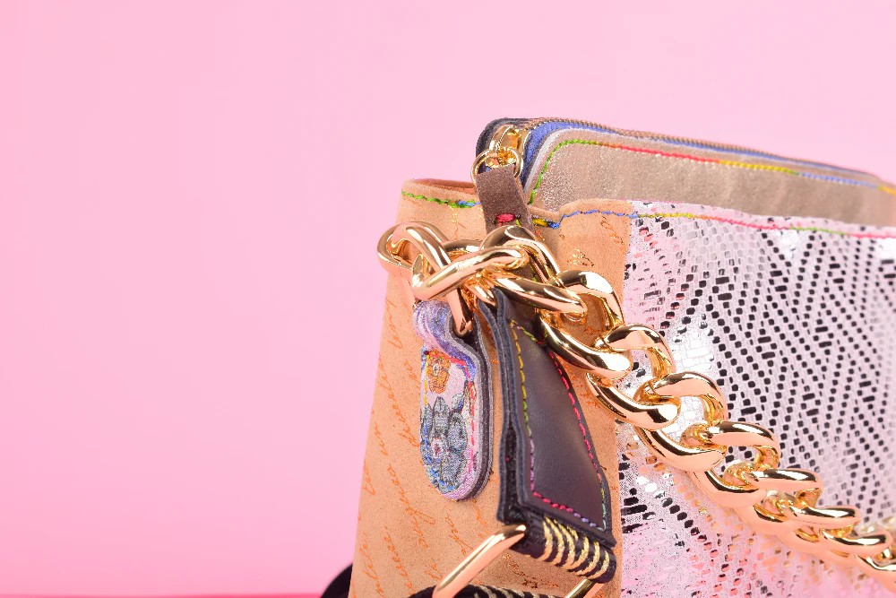 77 Sister - Borsa a mano in pelle patchwork - immagine 7