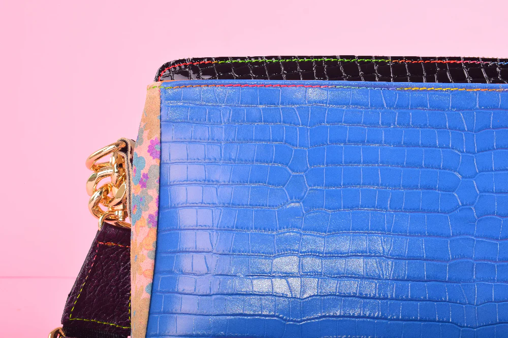 77 Sister - Borsa a mano in pelle patchwork - immagine 8