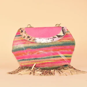 Breath Bag - Borsa in pelle con frange