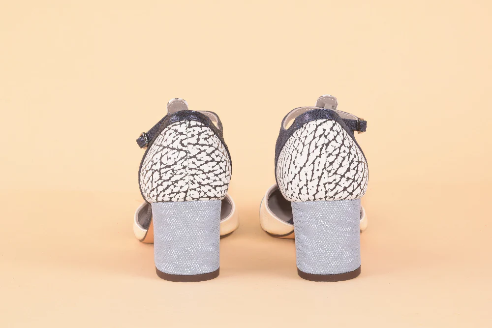 The insider bling blin - Sandalo a T con tacco in pelle patchwork - immagine 5