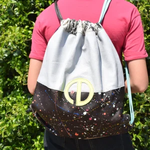 Rot-Nest - Sacca con coulisse in pelle patchwork