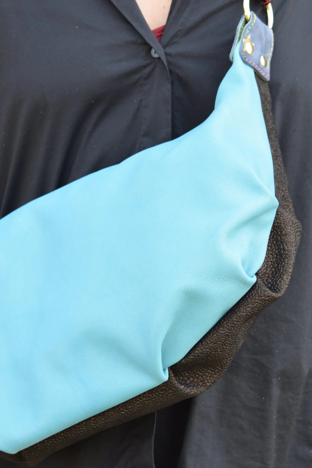 Hot Chock Bag - Borsa a tracolla in pelle patchwork - immagine 4