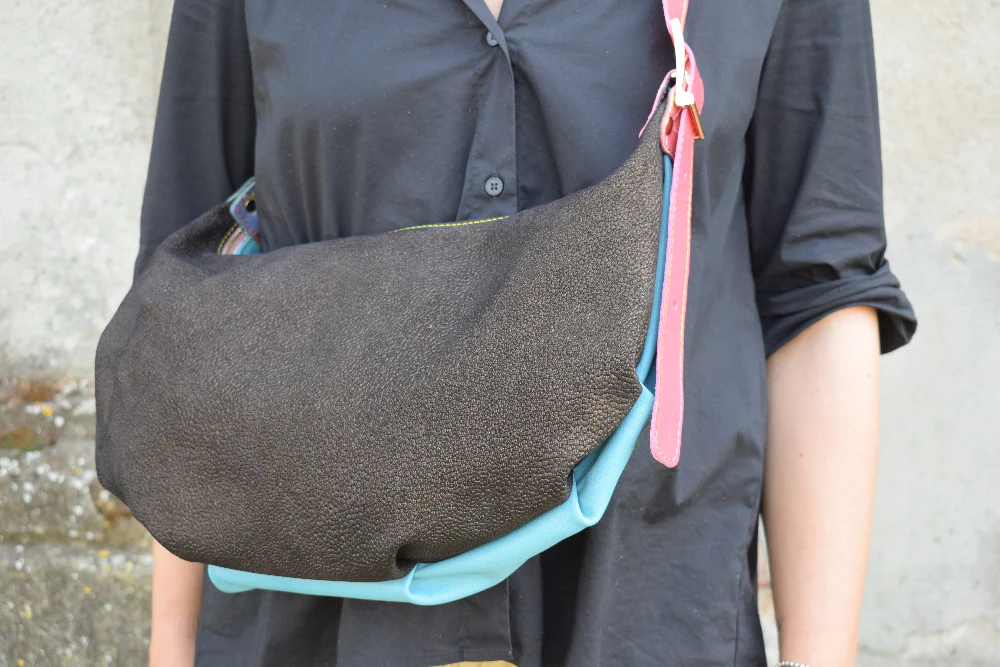 Hot Chock Bag - Borsa a tracolla in pelle patchwork - immagine 3