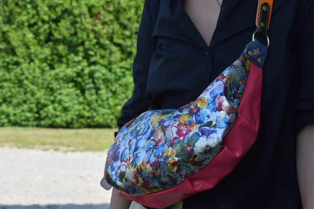 Hot Chock Bag - Borsa a tracolla in pelle patchwork - immagine 9