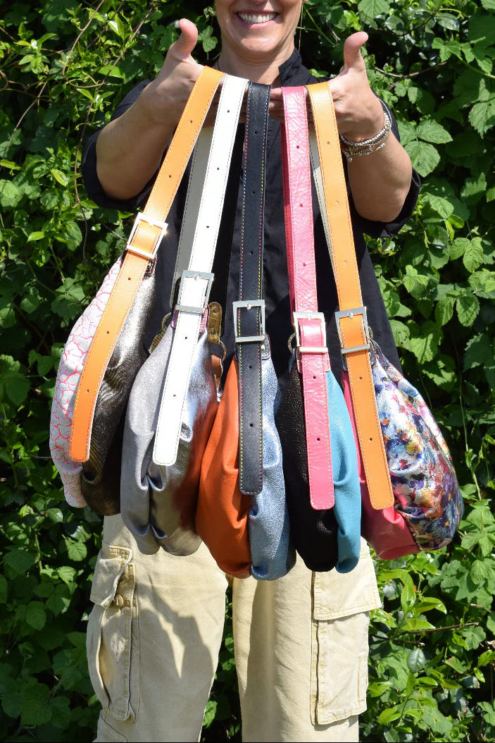 Hot Chock Bag - Borsa a tracolla in pelle patchwork