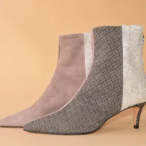 Byte Size Beauty - Stivaletto con tacco in pelle patchwork