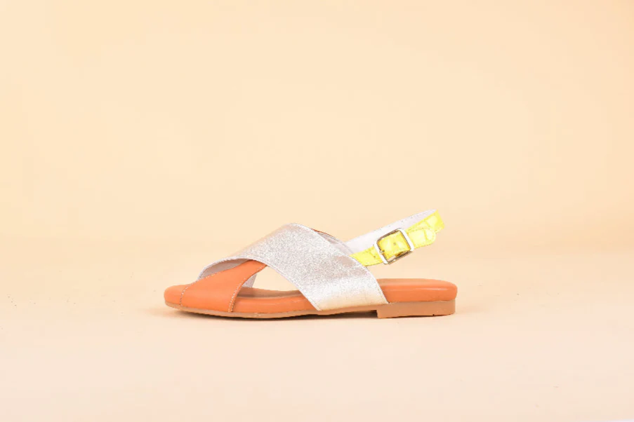 Prayayaia Sandalo Incrocio in pelle patchwork - immagine 4