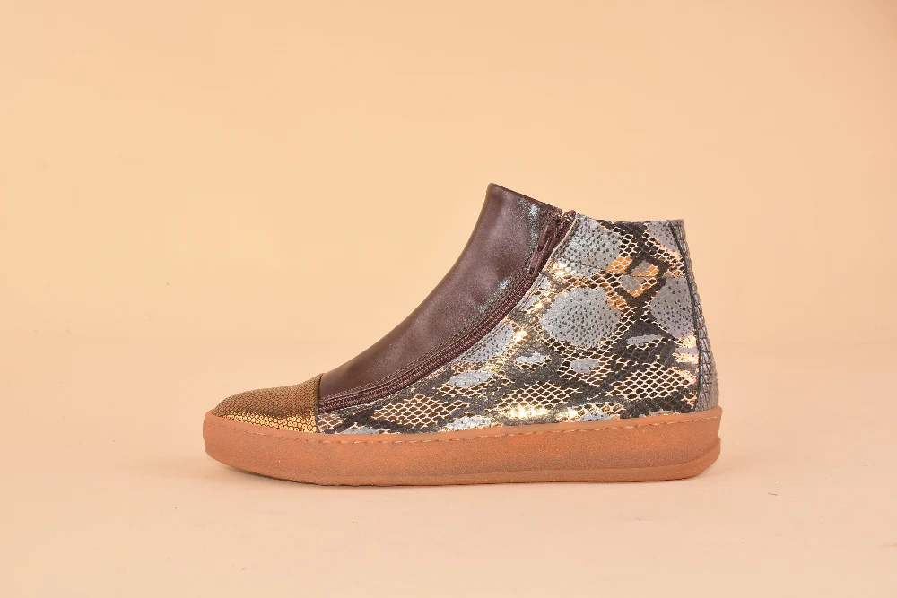 Scimmia Volante Honey - Sneakers alta in pelle patchwork - immagine 5