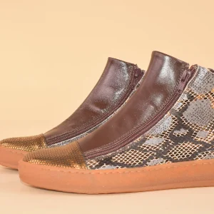 Scimmia Volante Honey - Sneakers alta in pelle patchwork