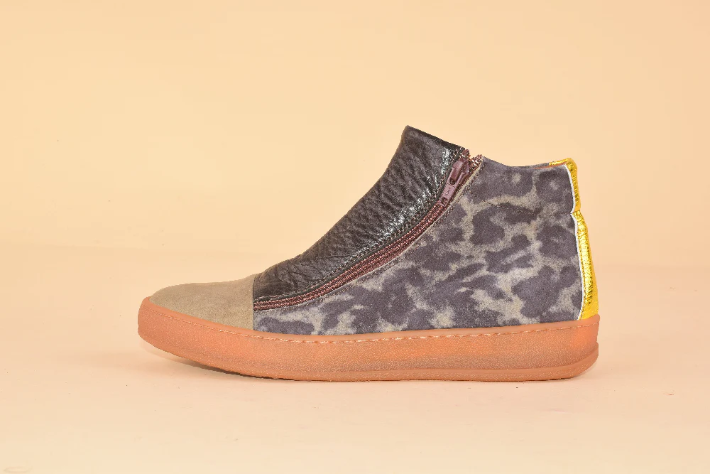 Scimmia Volante Honey - Sneakers alta in pelle patchwork - immagine 4